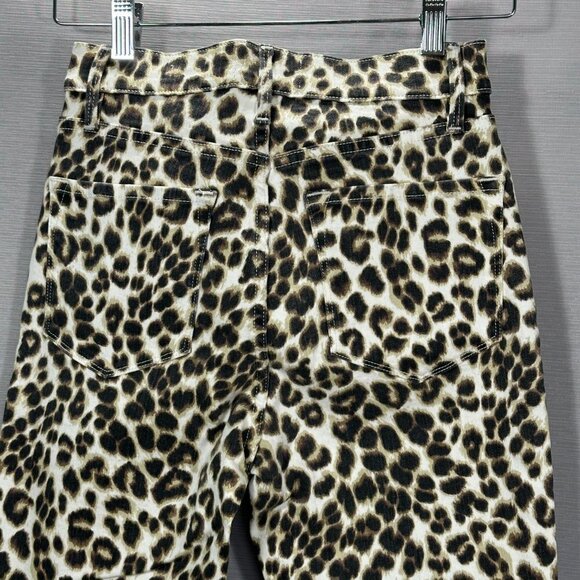 Frame Jeans Womens 25 Ali High Rise Cigarette Animal Print Cotton Stretch NEW - Picture 6 of 10